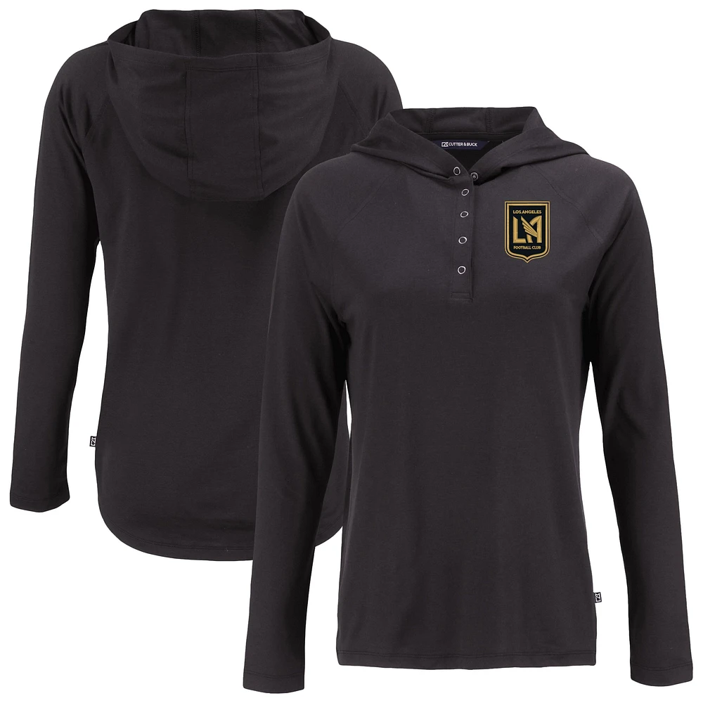 Women's Cutter & Buck LAFC Coastline Epic Comfort Eco Recycled Quarter-Snap Raglan Hoodie Top