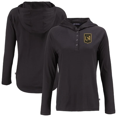 Women's Cutter & Buck LAFC Coastline Epic Comfort Eco Recycled Quarter-Snap Raglan Hoodie Top