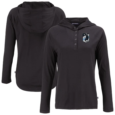 Women's Cutter & Buck Minnesota United FC Coastline Epic Comfort Eco Recycled Quarter-Snap Raglan Hoodie Top