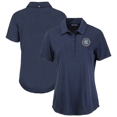 Women's Cutter & Buck  Navy New York City FC Coastline Epic Comfort Eco Recycled Polo