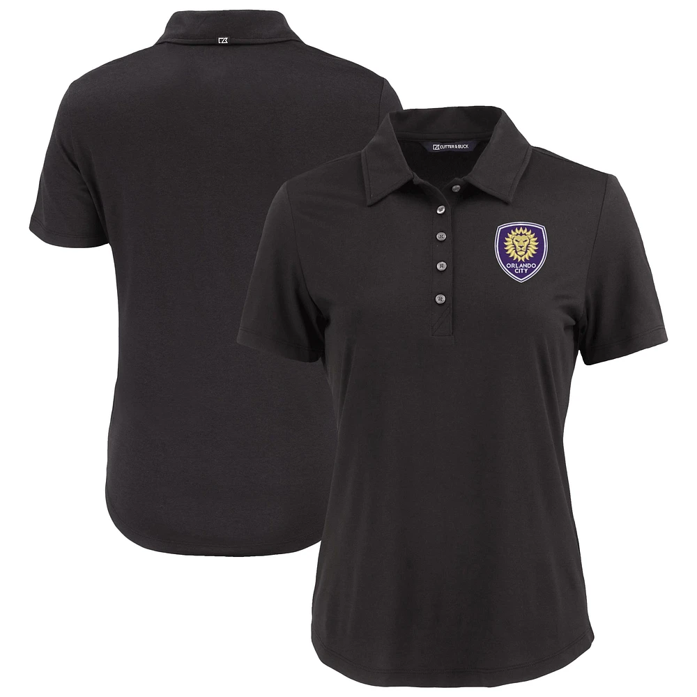 Women's Cutter & Buck Black Orlando City SC Coastline Epic Comfort Eco Recycled Polo