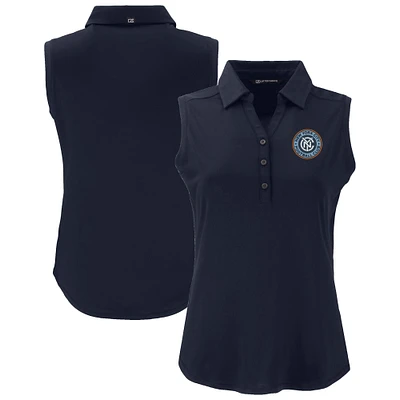 Women's Cutter & Buck Navy New York City FC Forge Eco Stretch Recycled Sleeveless Polo