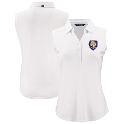 Women's Cutter & Buck White Orlando City SC Forge Eco Stretch Recycled Sleeveless Polo