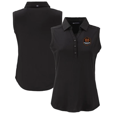 Women's Cutter & Buck Black Houston Dynamo FC Forge Eco Stretch Recycled Sleeveless Polo