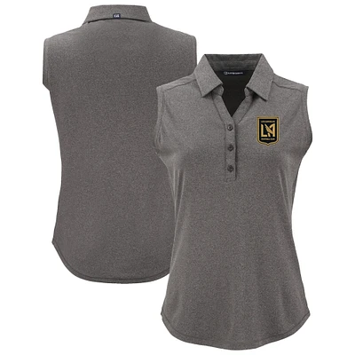 Women's Cutter & Buck Heather Black LAFC Forge Eco Stretch Recycled Sleeveless Polo