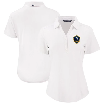 Women's Cutter & Buck White LA Galaxy Forge Eco Stretch Recycled Polo