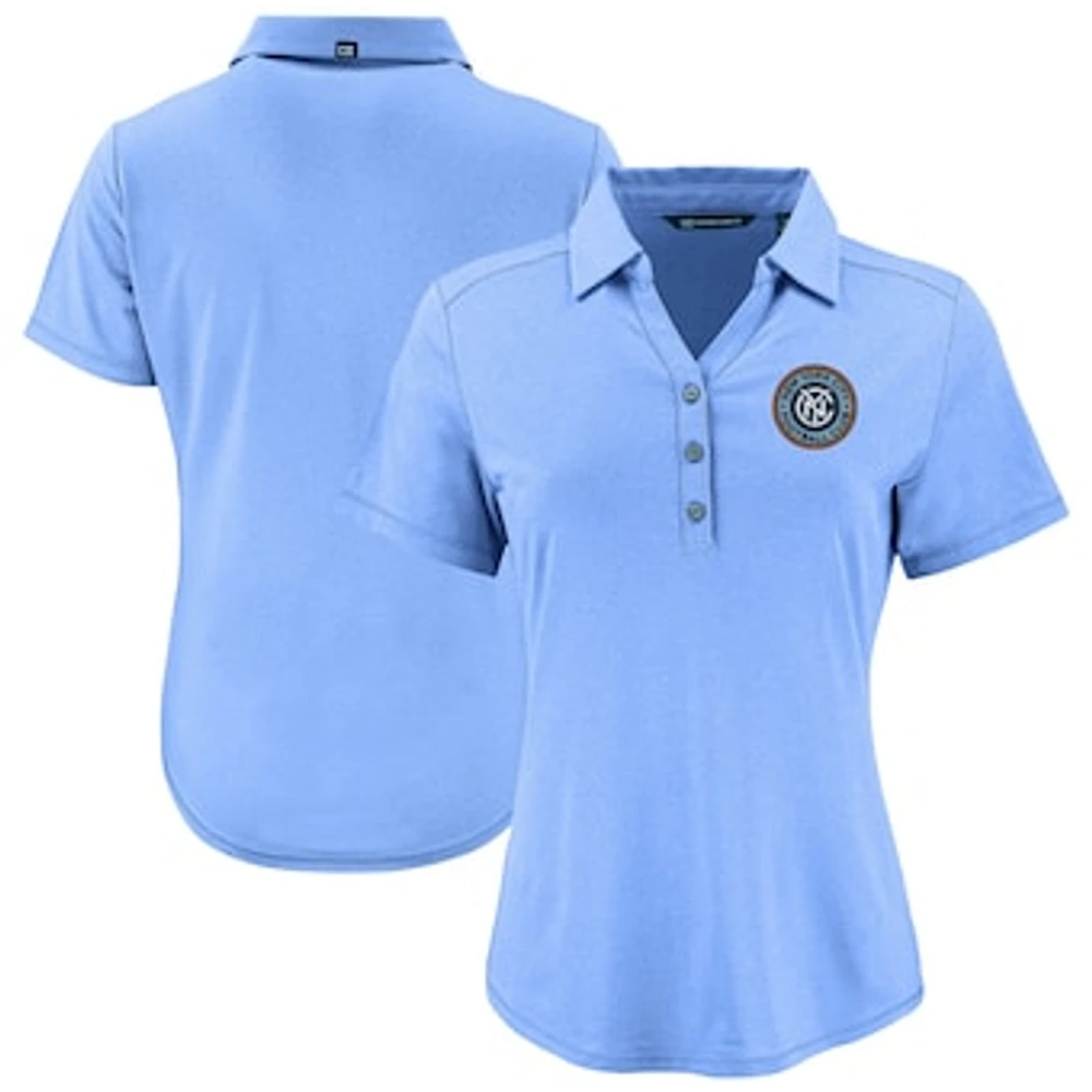 Women's Cutter & Buck Heather Powder Blue New York City FC Forge Eco Stretch Recycled Polo