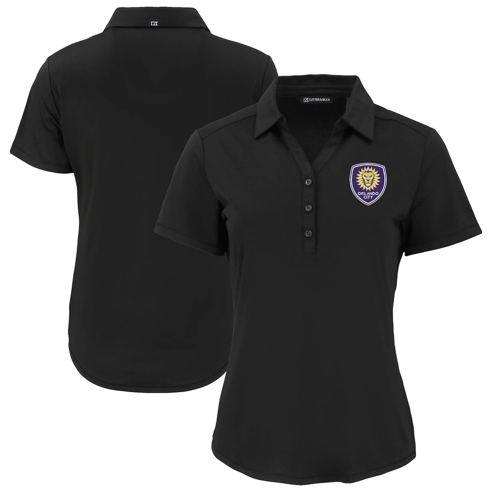Women's Cutter & Buck Black Orlando City SC Forge Eco Stretch Recycled Polo