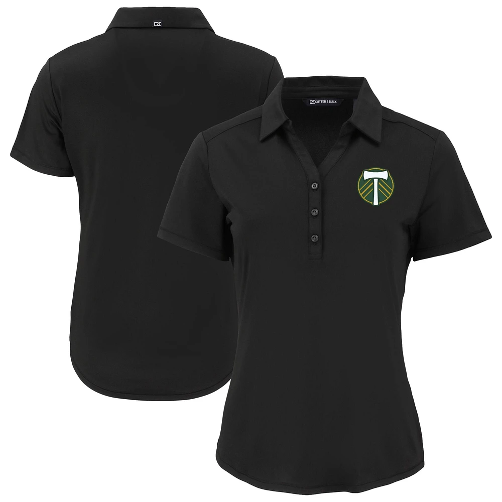 Women's Cutter & Buck Black Portland Timbers Forge Eco Stretch Recycled Polo