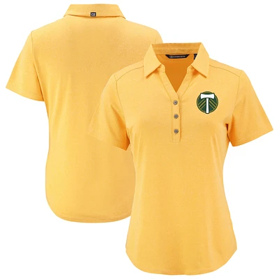 Women's Cutter & Buck Heather Gold Portland Timbers Forge Eco Stretch Recycled Polo
