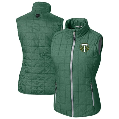 Women's Cutter & Buck Hunter Green Portland Timbers Rainier PrimaLoft Eco Insulated Full-Zip Printed Puffer Vest