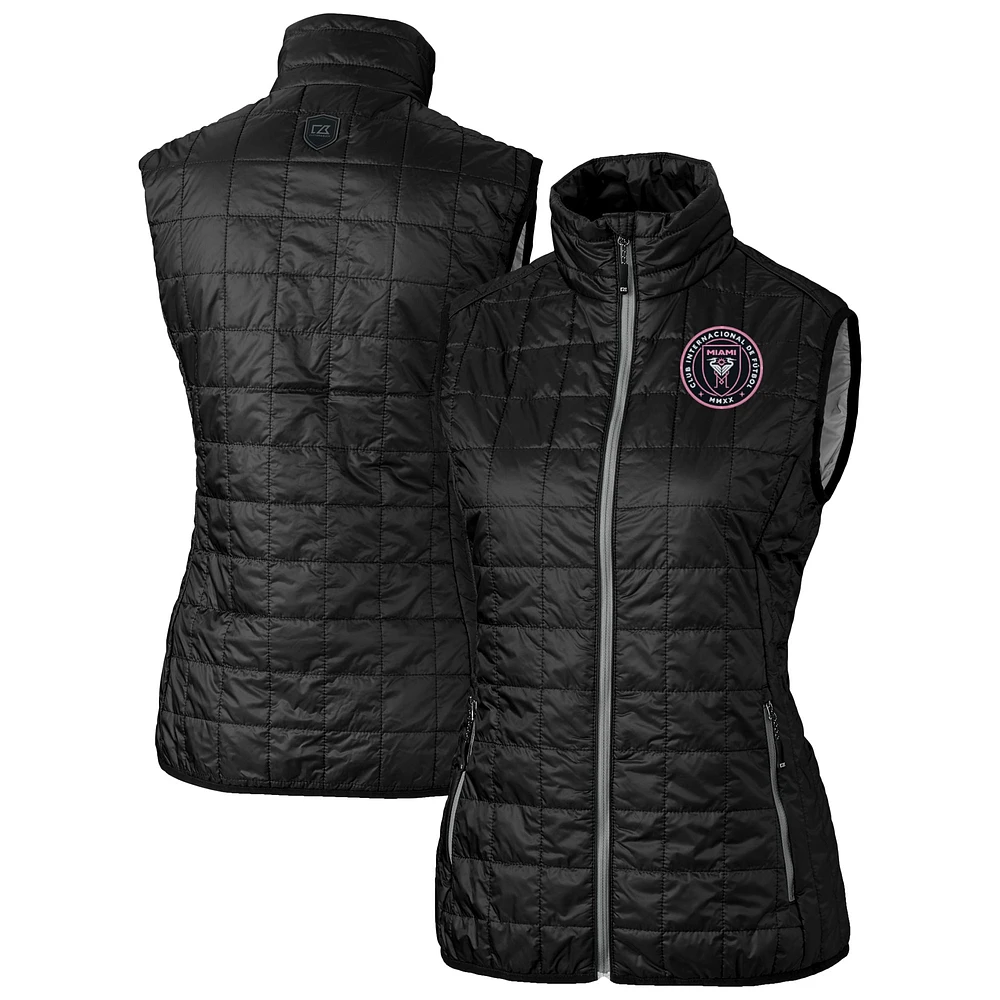 Women's Cutter & Buck Inter Miami CF Rainier PrimaLoft Eco Insulated Full-Zip Printed Puffer Vest