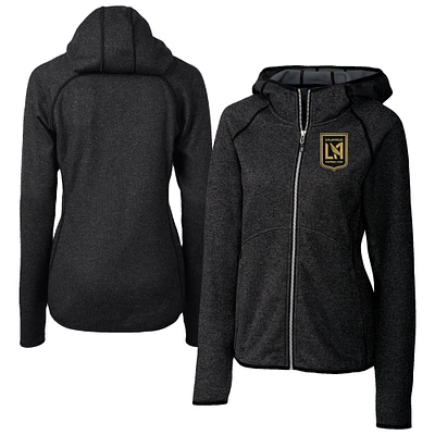 Women's Cutter & Buck Heather Charcoal LAFC Mainsail Sweater-Knit Full-Zip Jacket