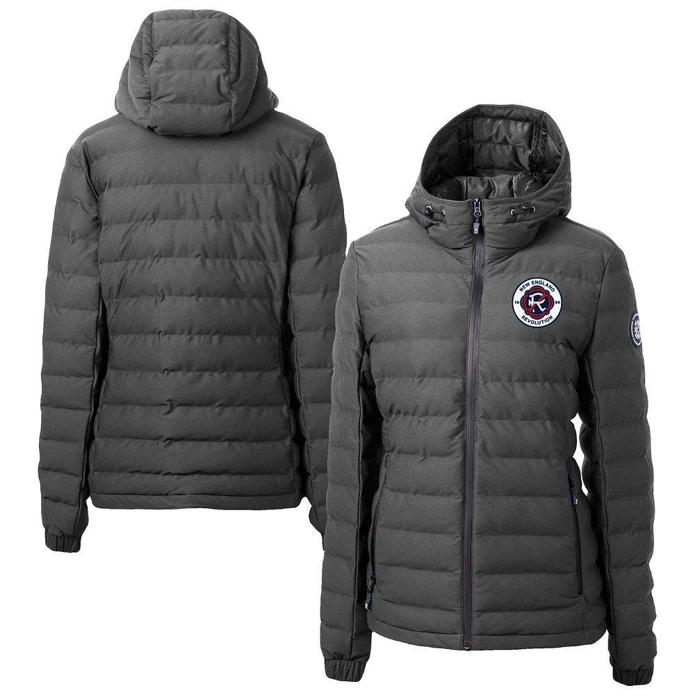 Women's Cutter & Buck Gray New England Revolution Mission Ridge Repreve Eco Insulated Hooded Puffer Jacket