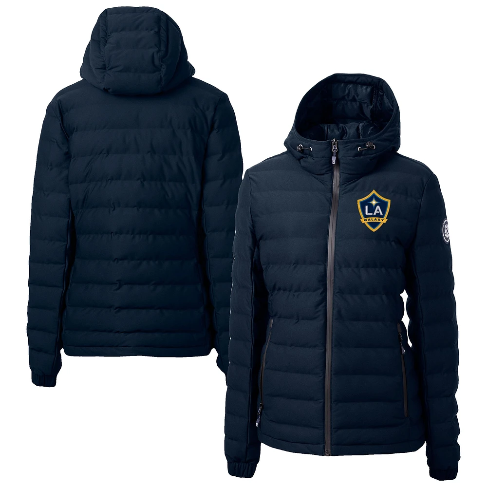 Women's Cutter & Buck Navy LA Galaxy Mission Ridge Repreve Eco Insulated Hooded Puffer Jacket