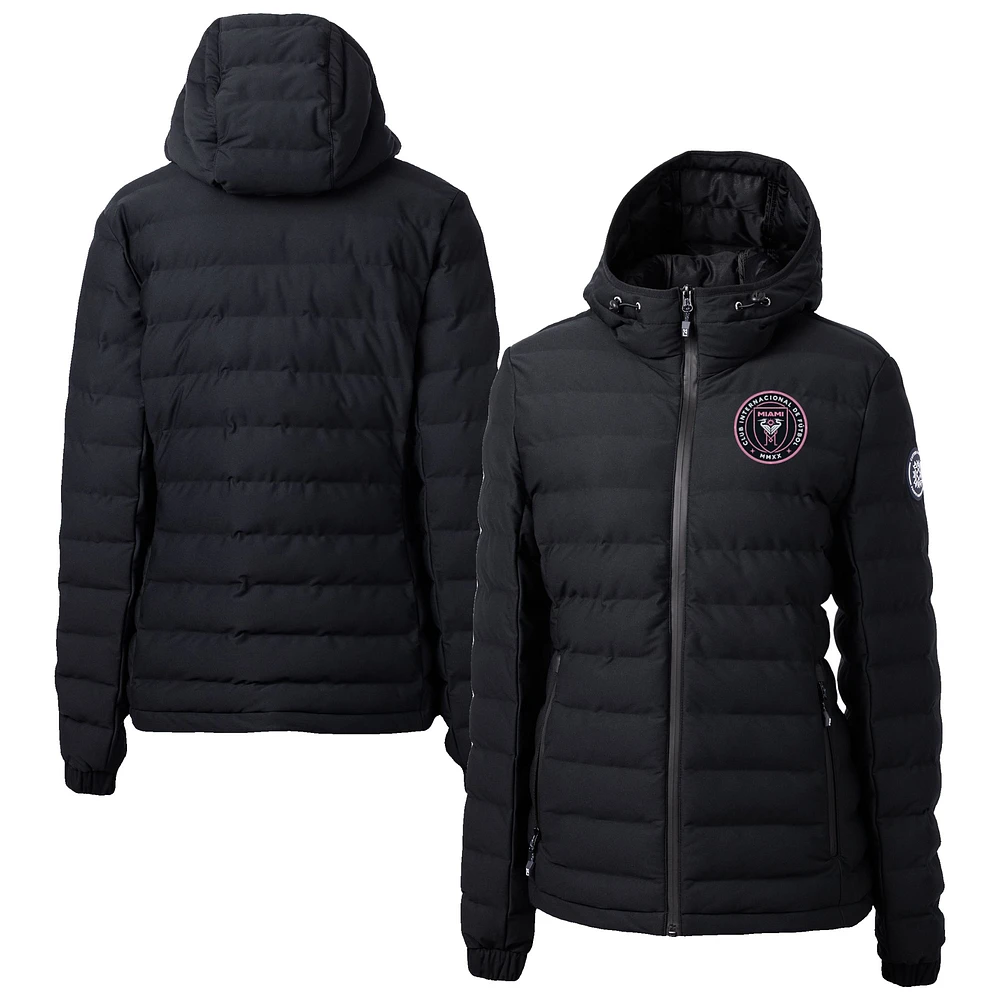 Women's Cutter & Buck Inter Miami CF Mission Ridge Repreve Eco Insulated Hooded Puffer Jacket