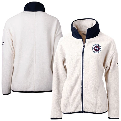 Women's Cutter & Buck Oatmeal New England Revolution Cascade Eco Fleece Full-Zip Jacket