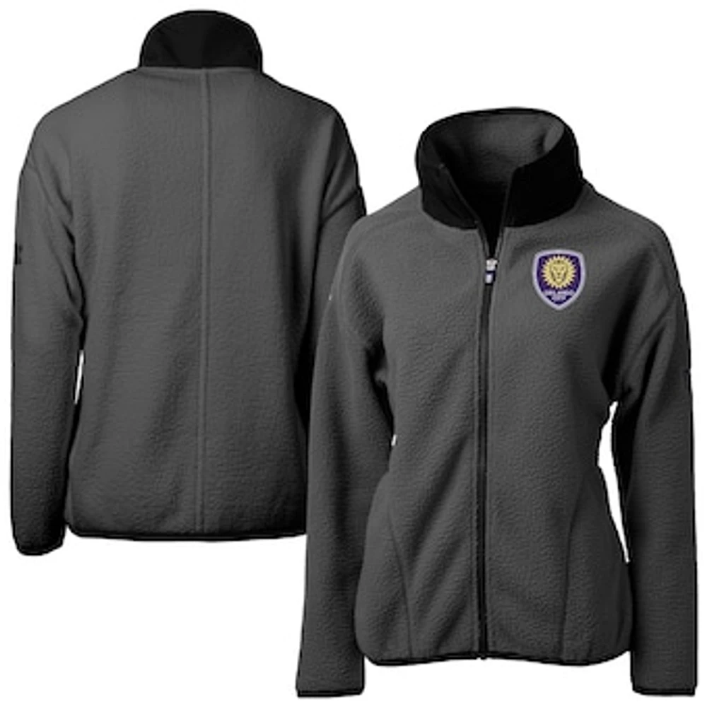 Women's Cutter & Buck Gray Orlando City SC Cascade Eco Fleece Full-Zip Jacket