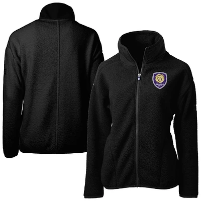 Women's Cutter & Buck Black Orlando City SC Cascade Eco Fleece Full-Zip Jacket