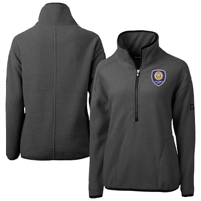 Women's Cutter & Buck Gray Orlando City SC Cascade Eco Fleece Pullover Jacket