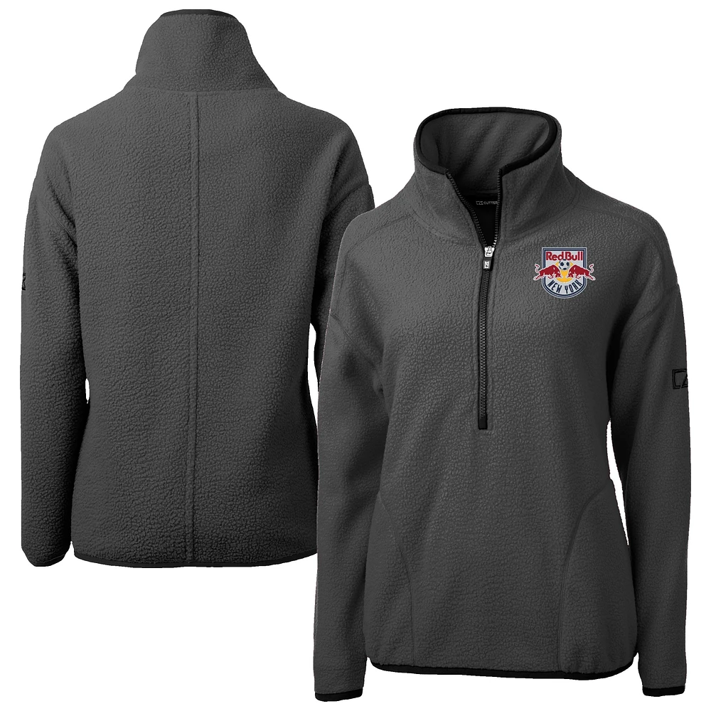 Women's Cutter & Buck Gray New York Red Bulls Cascade Eco Fleece Pullover Jacket