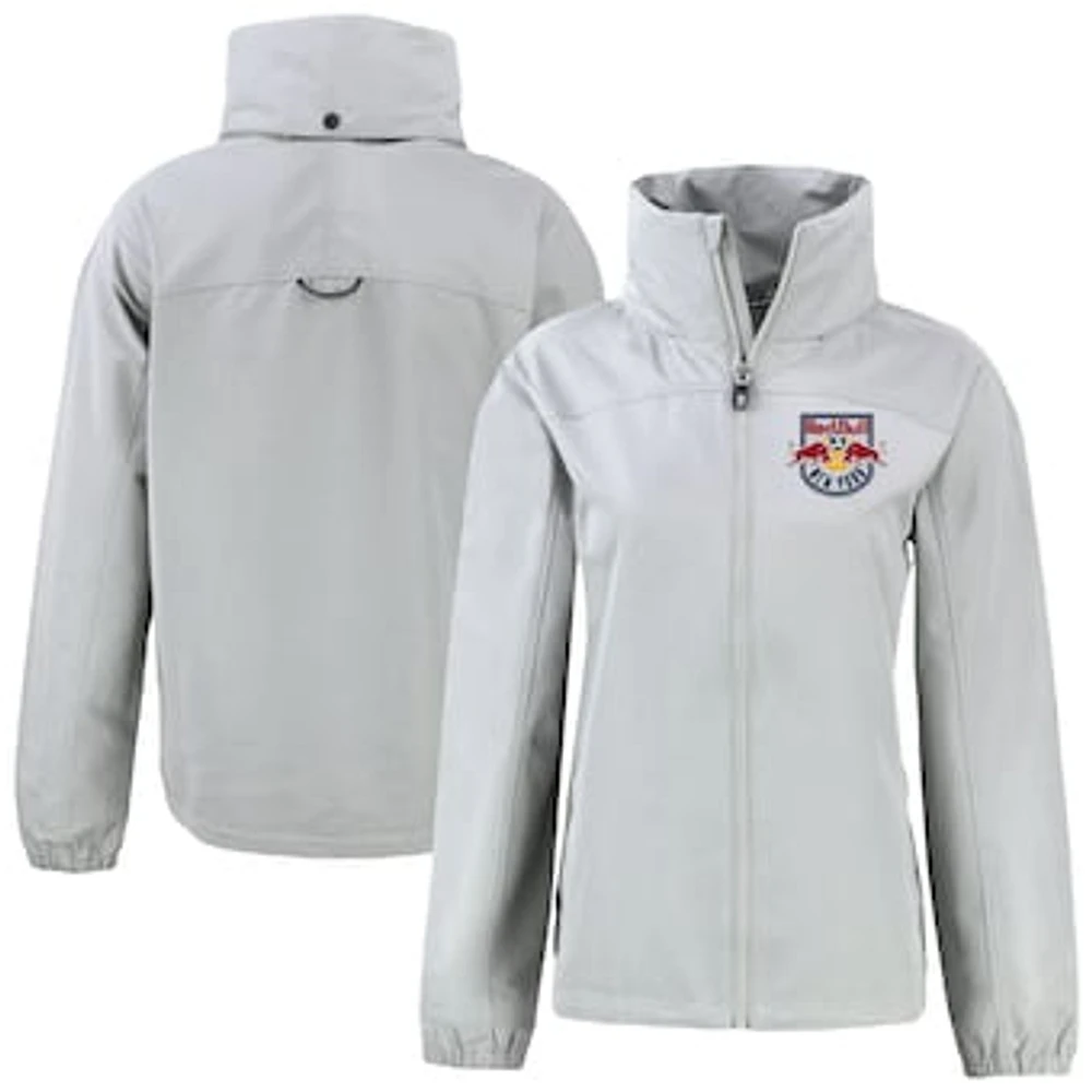 Women's Cutter & Buck Gray New York Red Bulls Charter Eco Recycled Full-Zip Jacket