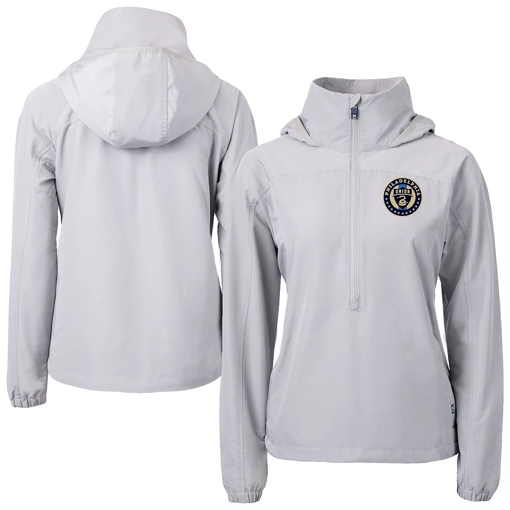 Women's Cutter & Buck Gray Philadelphia Union Charter Eco Recycled Full-Zip Anorak Jacket