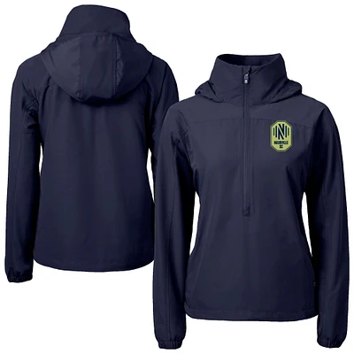 Women's Cutter & Buck Navy Nashville SC Charter Eco Recycled Full-Zip Anorak Jacket