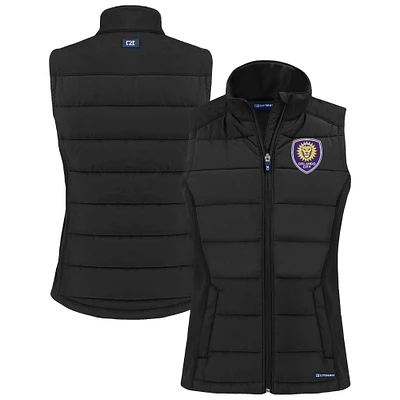 Women's Cutter & Buck Orlando City SC Evoke Hybrid Eco Softshell Recycled Full-Zip Vest
