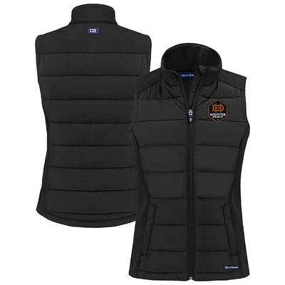 Women's Cutter & Buck Houston Dynamo FC Evoke Hybrid Eco Softshell Recycled Full-Zip Vest