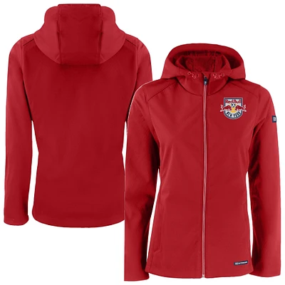 Women's Cutter & Buck New York Red Bulls Evoke Eco Softshell Recycled Full-Zip Jacket
