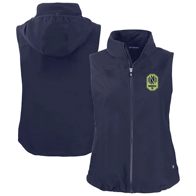 Women's Cutter & Buck Navy Nashville SC Charter Eco Recycled Full-Zip Vest