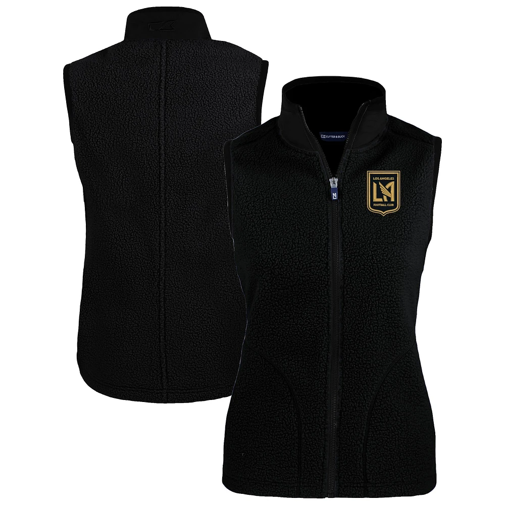 Women's Cutter & Buck Black LAFC Cascade Eco Fleece Vest