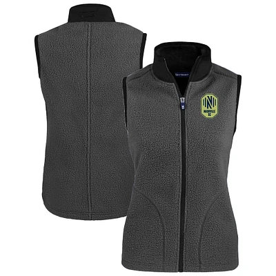Women's Cutter & Buck Gray Nashville SC Cascade Eco Fleece Vest