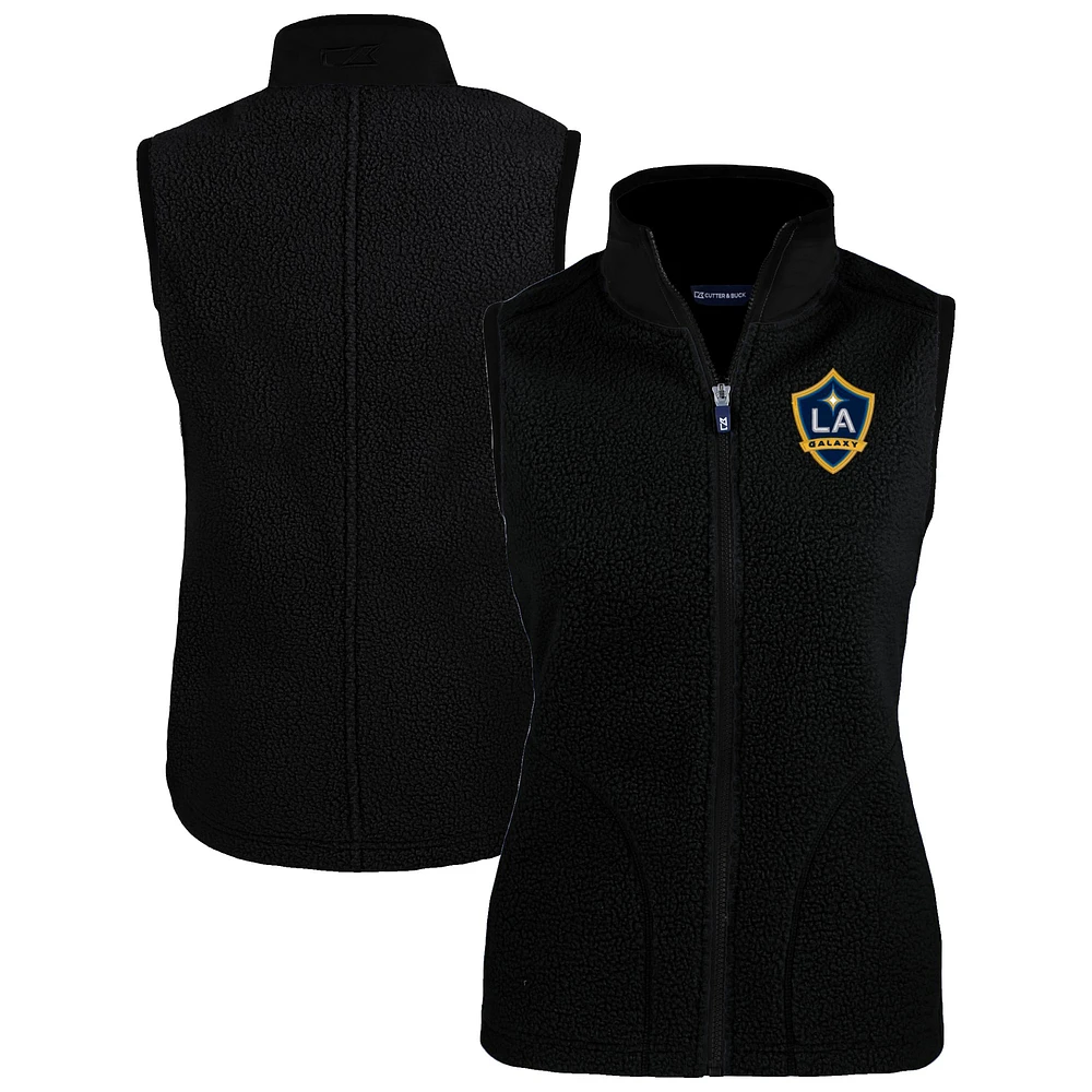 Women's Cutter & Buck Black LA Galaxy Cascade Eco Fleece Vest