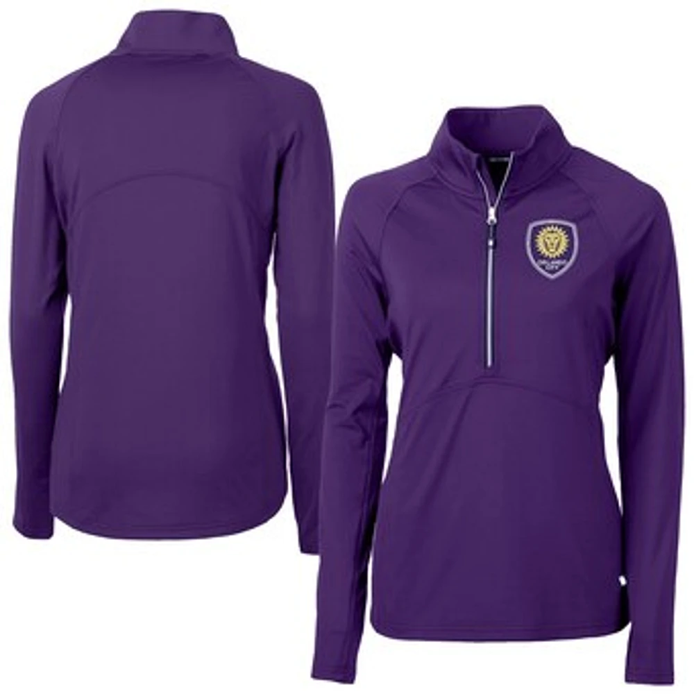 Women's Cutter & Buck Orlando City SC Adapt Eco Knit Stretch Recycled Half-Zip Top