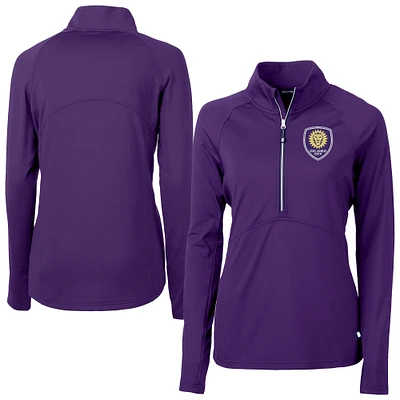 Women's Cutter & Buck Orlando City SC Adapt Eco Knit Stretch Recycled Half-Zip Top