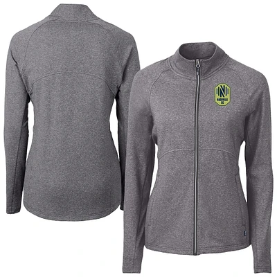 Women's Cutter & Buck Heather Nashville SC Adapt Eco Knit Hybrid Recycled Raglan Full-Zip Jacket