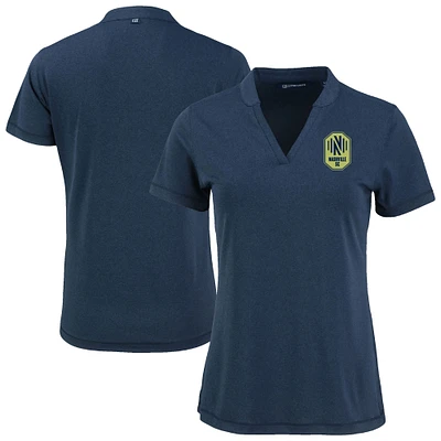 Women's Cutter & Buck Heather Navy Nashville SC Forge Stretch Blade Top