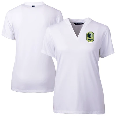 Women's Cutter & Buck White Nashville SC Forge Heather Stretch Blade Top
