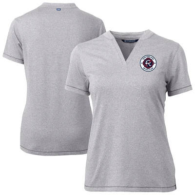 Women's Cutter & Buck Heather Gray New England Revolution Forge Stretch Blade Top