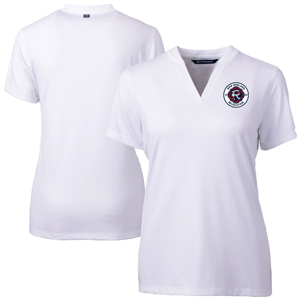 Women's Cutter & Buck White New England Revolution Forge Heather Stretch Blade Top