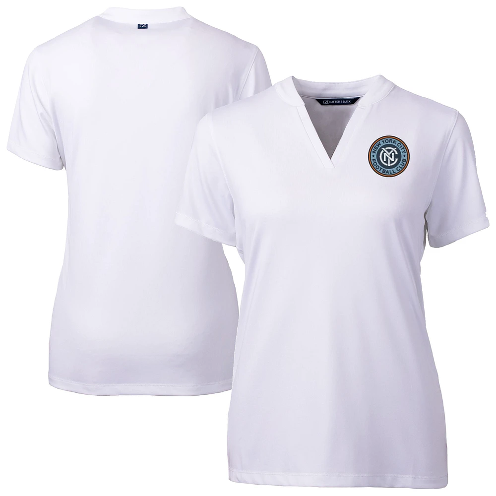 Women's Cutter & Buck White New York City FC Forge Heather Stretch Blade Top