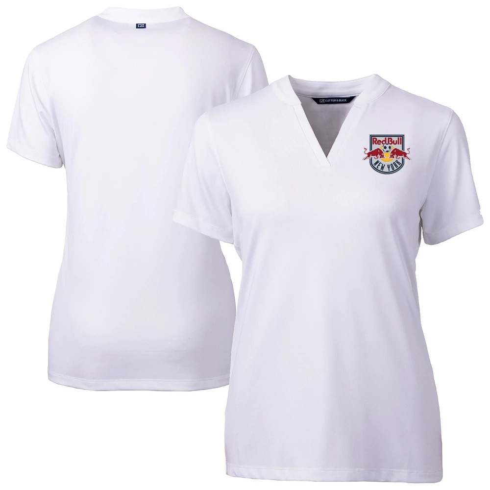 Women's Cutter & Buck White New York Red Bulls Forge Heather Stretch Blade Top