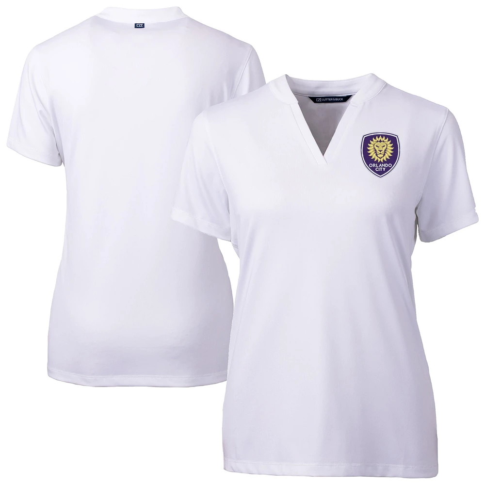Women's Cutter & Buck White Orlando City SC Forge Heather Stretch Blade Top