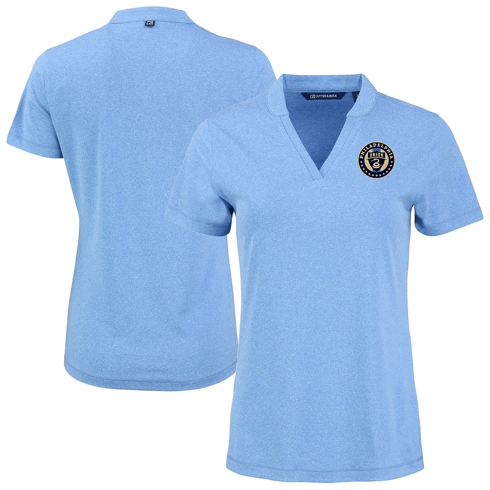 Women's Cutter & Buck Heather Powder Blue Philadelphia Union Forge Stretch Blade Top