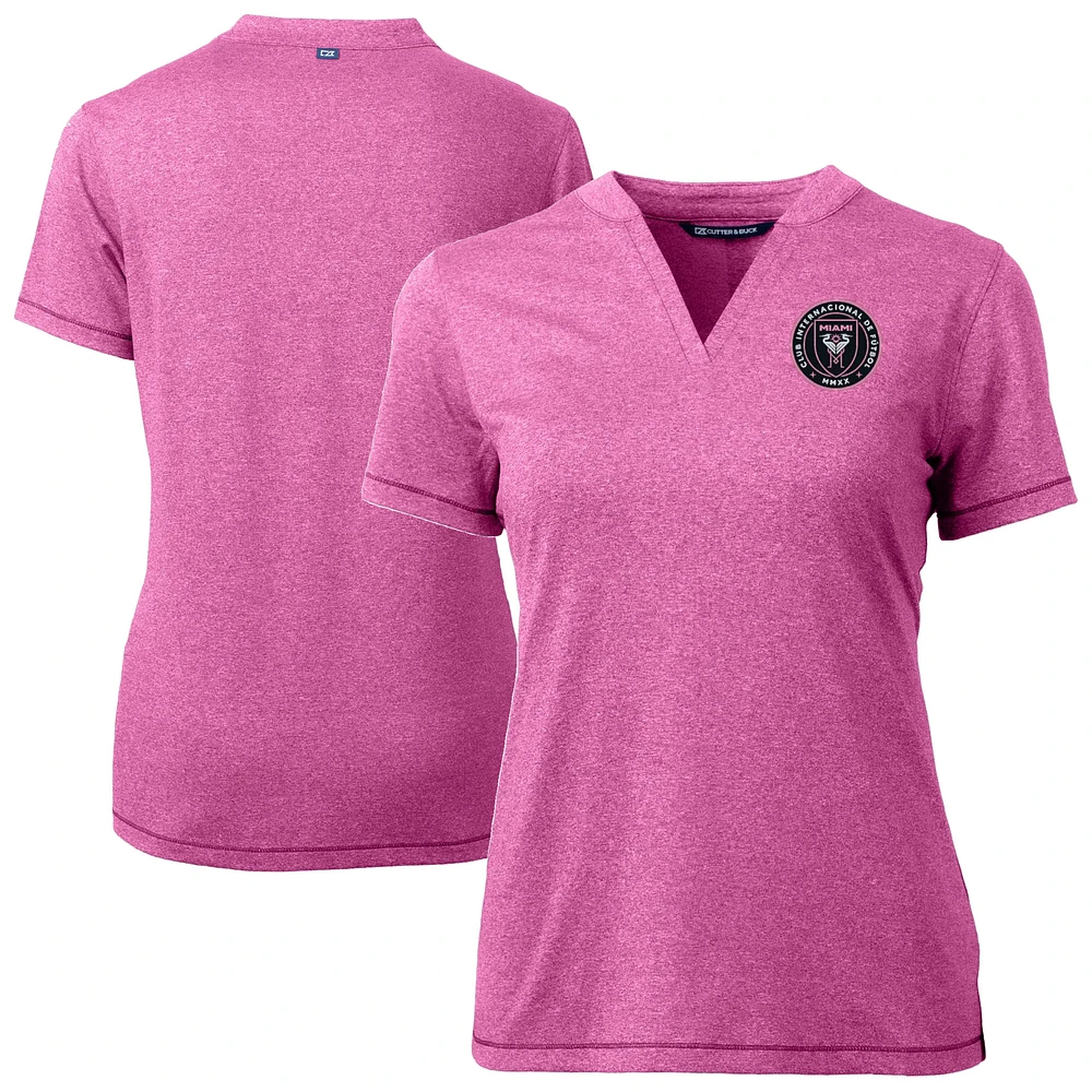 Women's Cutter & Buck Pink Inter Miami CF Forge Heather Stretch Blade Top