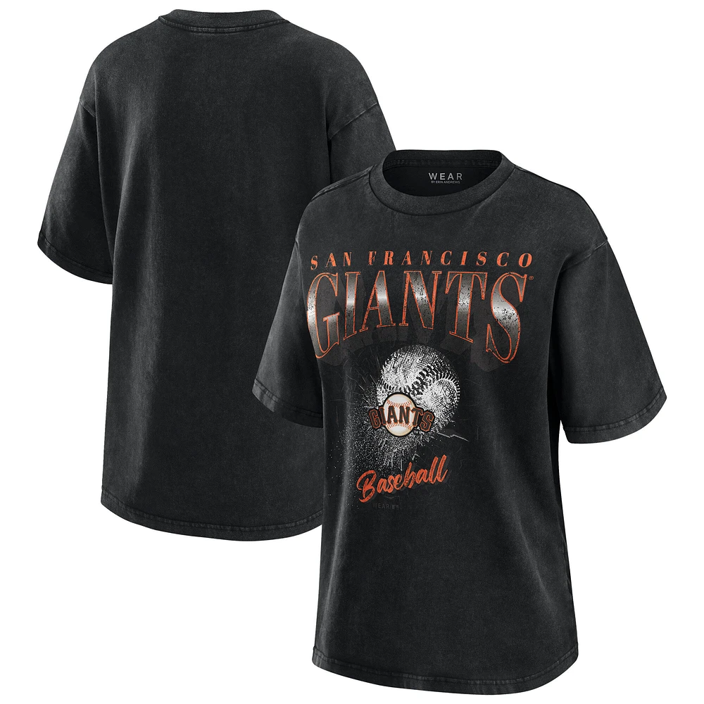 Women's WEAR by Erin Andrews Charcoal San Francisco Giants Oversized Boyfriend T-Shirt