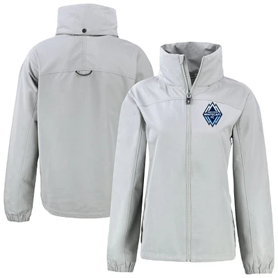 Women's Cutter & Buck Gray Vancouver Whitecaps FC Charter Eco Recycled Full-Zip Jacket