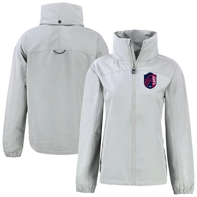 Women's Cutter & Buck Gray St. Louis City SC Charter Eco Recycled Full-Zip Jacket